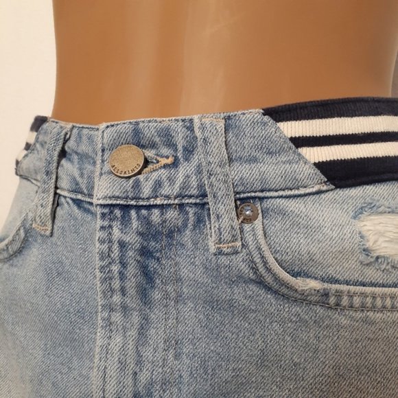 Allsaints Rib Mini Distressed Denim Skirt Jean Skirt Size 6 - Picture 6 of 6